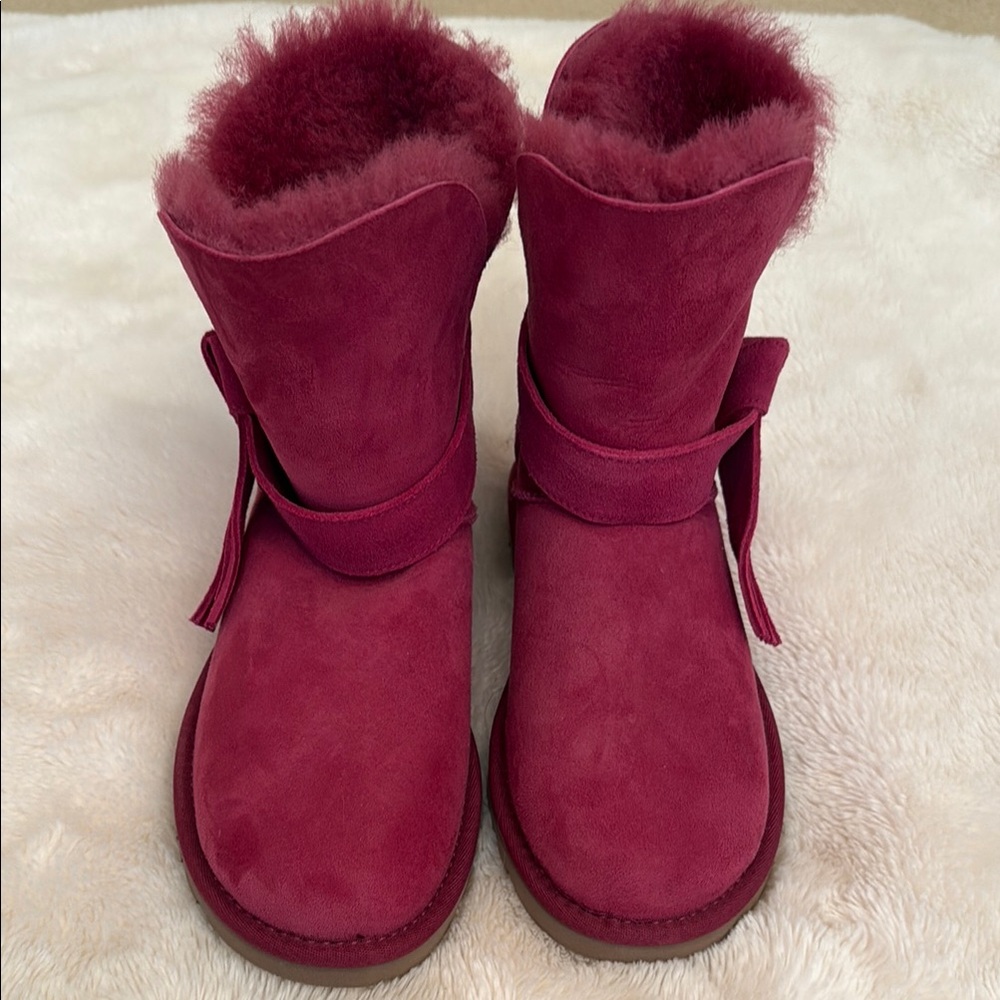 Women's Suede Boots - Rich Burgundy